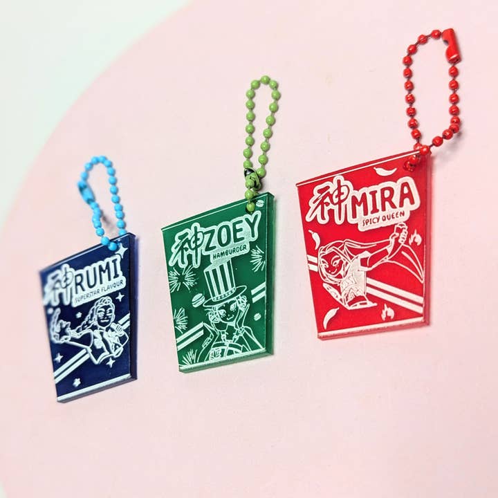 Chikai Shop - Wholesale Keychain - Women's - Kpop Demon Hunters Huntrix Ramen cup Noodle charms Rumi Zoey3