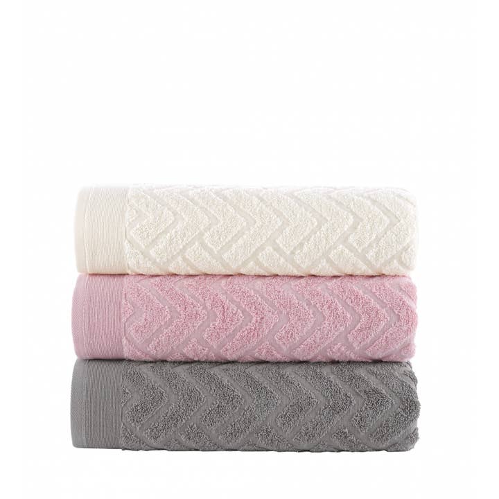 Set di 3 asciugamani bagno 70x140 cm 500 gr/m² Alara per la vendita all'ingrosso da parte di BLANC AVENUE