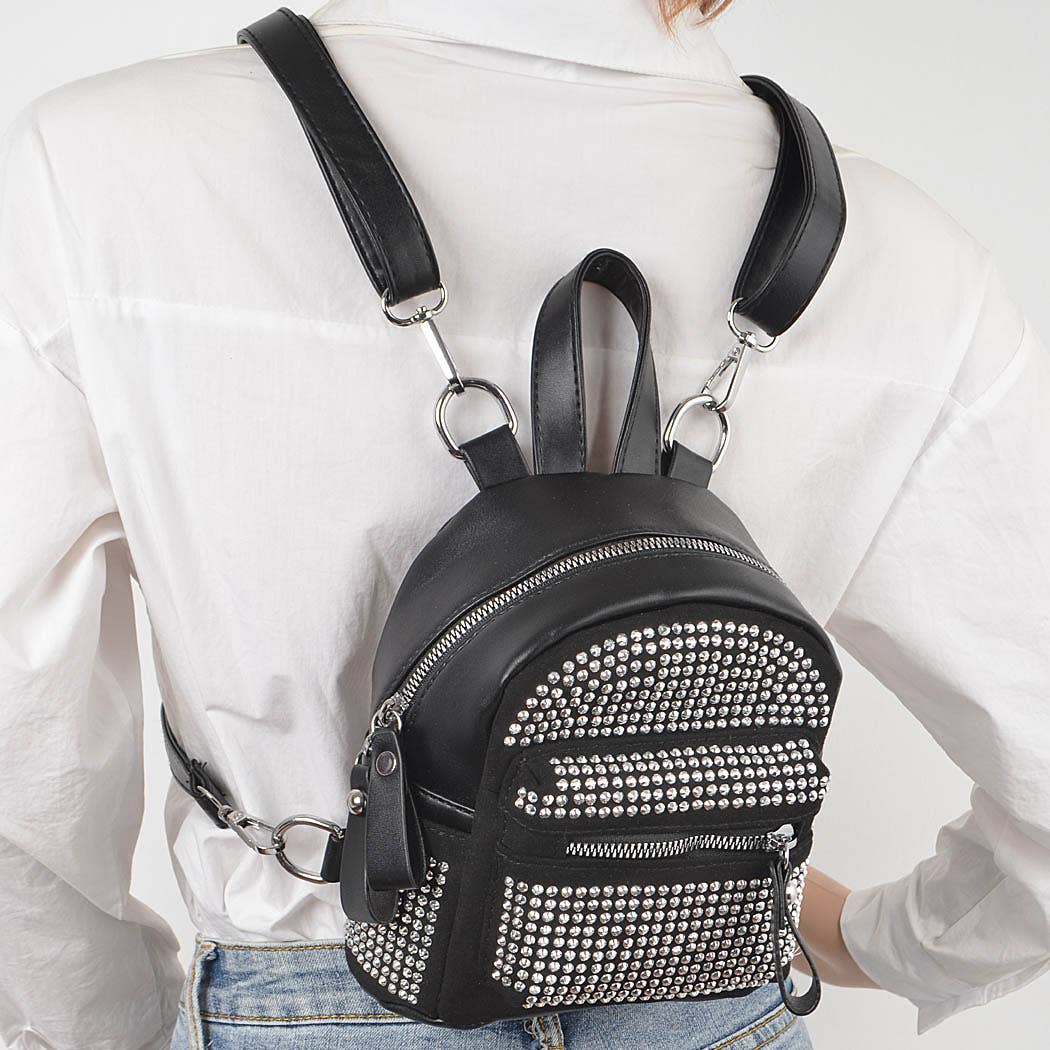 Black Rhinestone Backpack for wholesale on Faire1