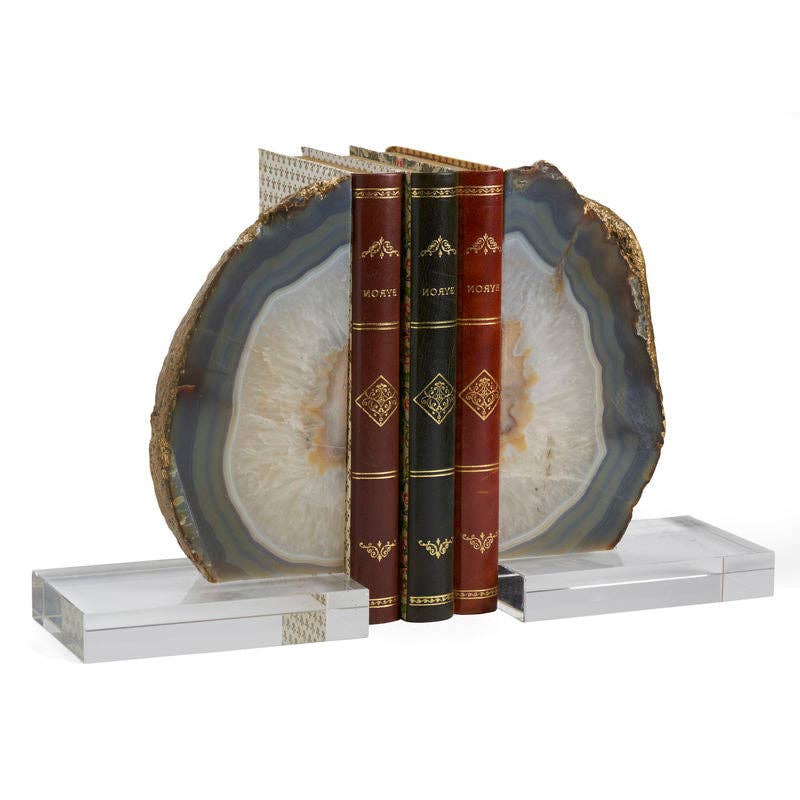 LOOMLAN - Wholesale Bookend - Geode Crystal Base-Agate Bookends (Pr)0