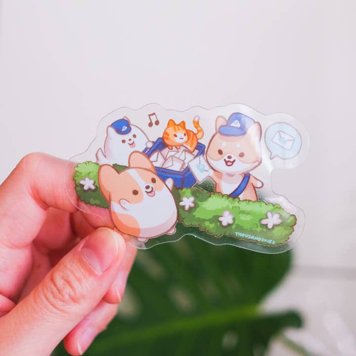 Thousand Skies - Wholesale Sticker - Vinyl Sticker (Transparent) Newsletter Delivery