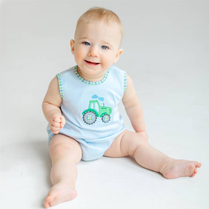 Magnolia Baby - Wholesale Bodysuit (Non-Footed) - Baby - Tractor Tales Applique Bubble