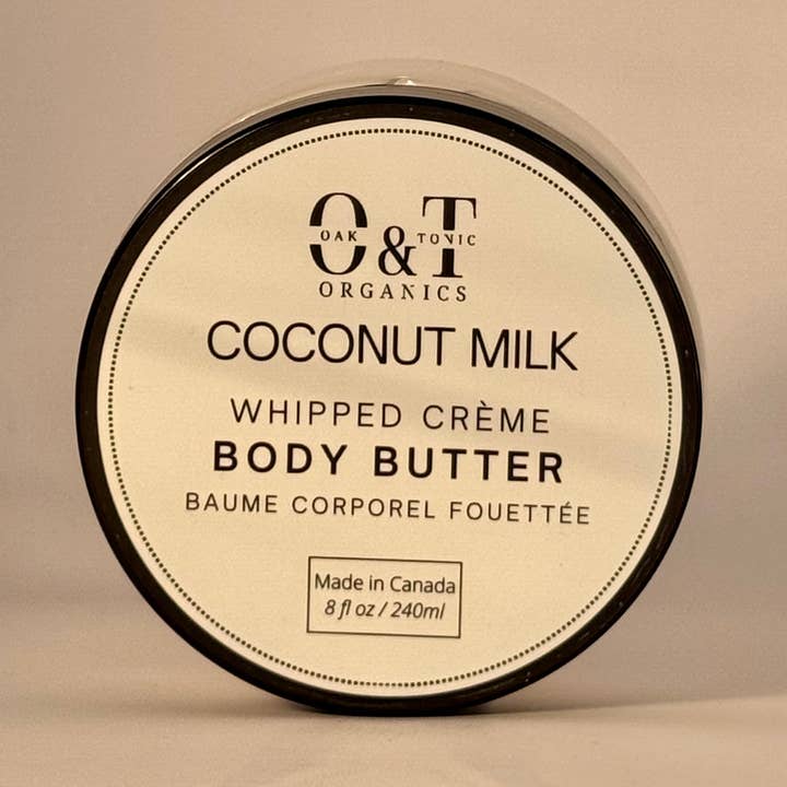 Beurre corporel à la crème fouettée au lait de coco 240 ml pour la vente par Oak & Tonic Organics