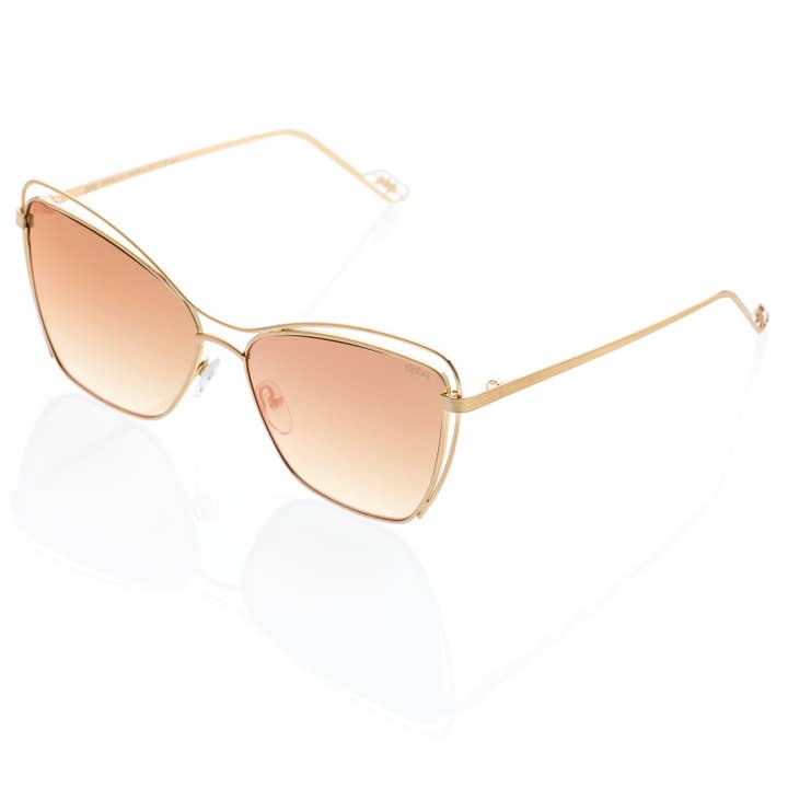 Vlinderzonnebril voor dames met spiegelglazen voor wholesale door dp69