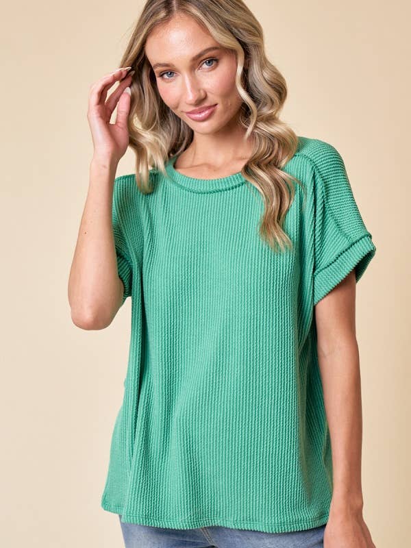 MST4138-A Um Novo Dia Rib Top por atacado de Moonshot Clothing