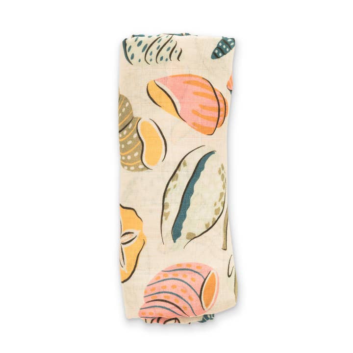 Coastal Bows Muslin Swaddle Blanket for wholesale by Ellie Sue