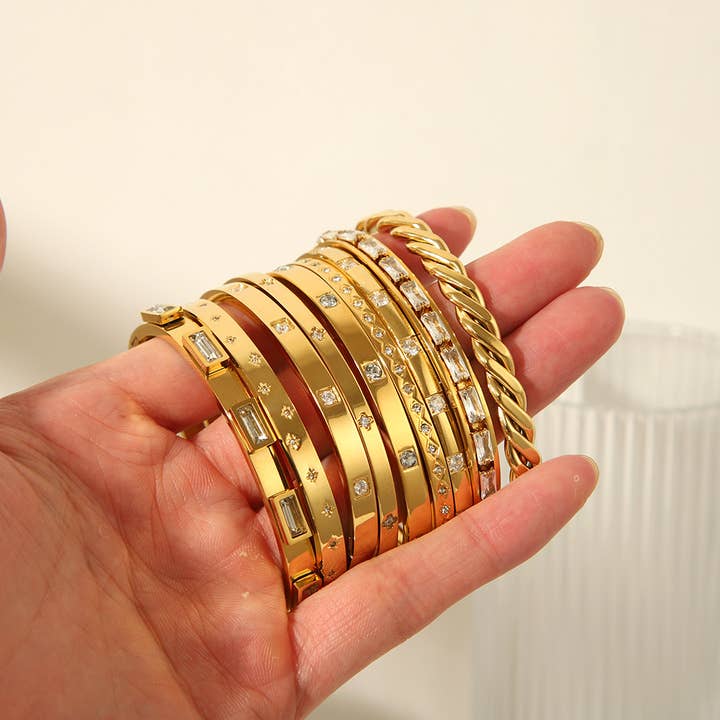 Sweet Cherry Sky - Wholesale Bangle Bracelet - Gold Plated Bangle Bracelets