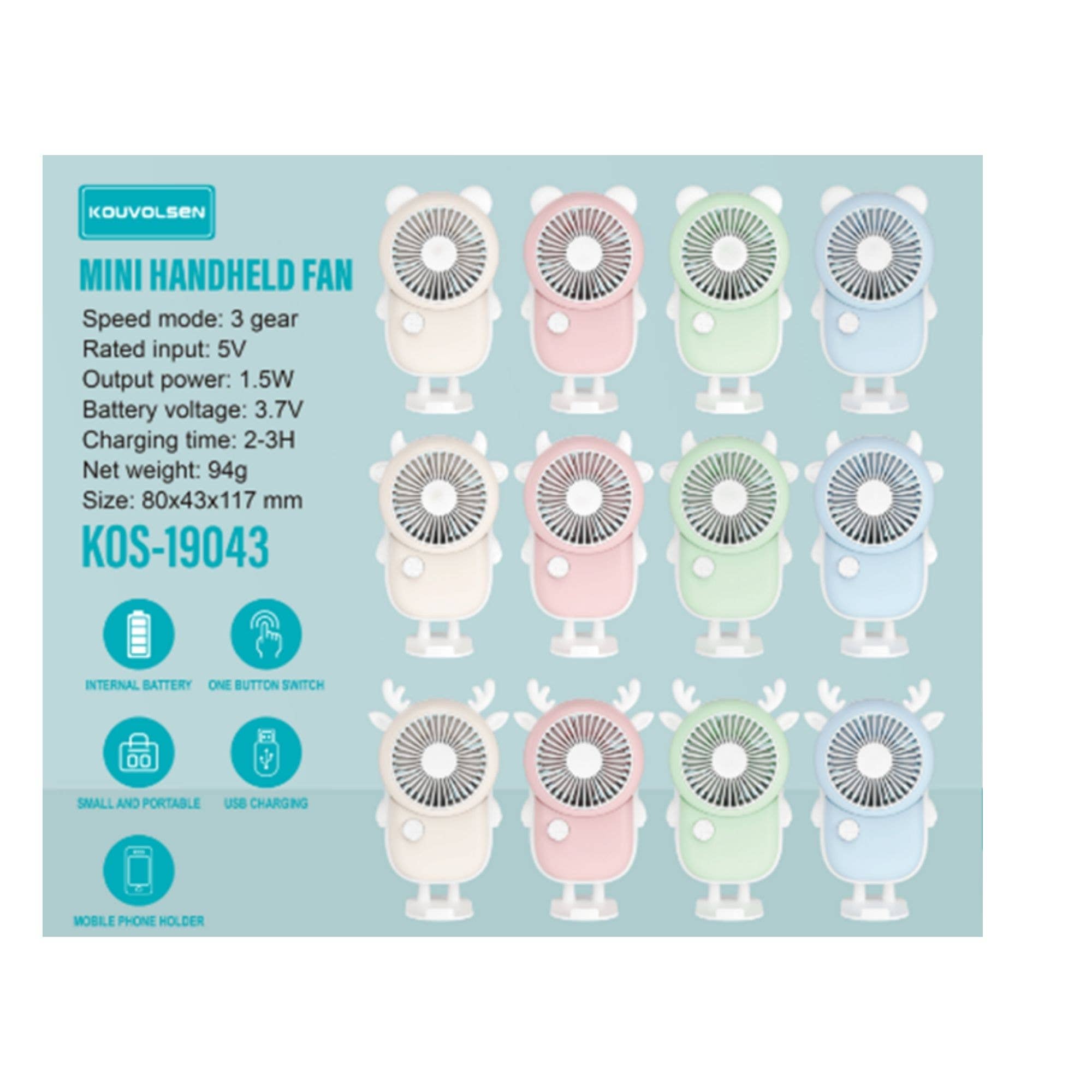 K & S WHOLESALE INC – wholesale Handheld electric fan – Mini Handheld Fan (KOS-19043) 72CT2