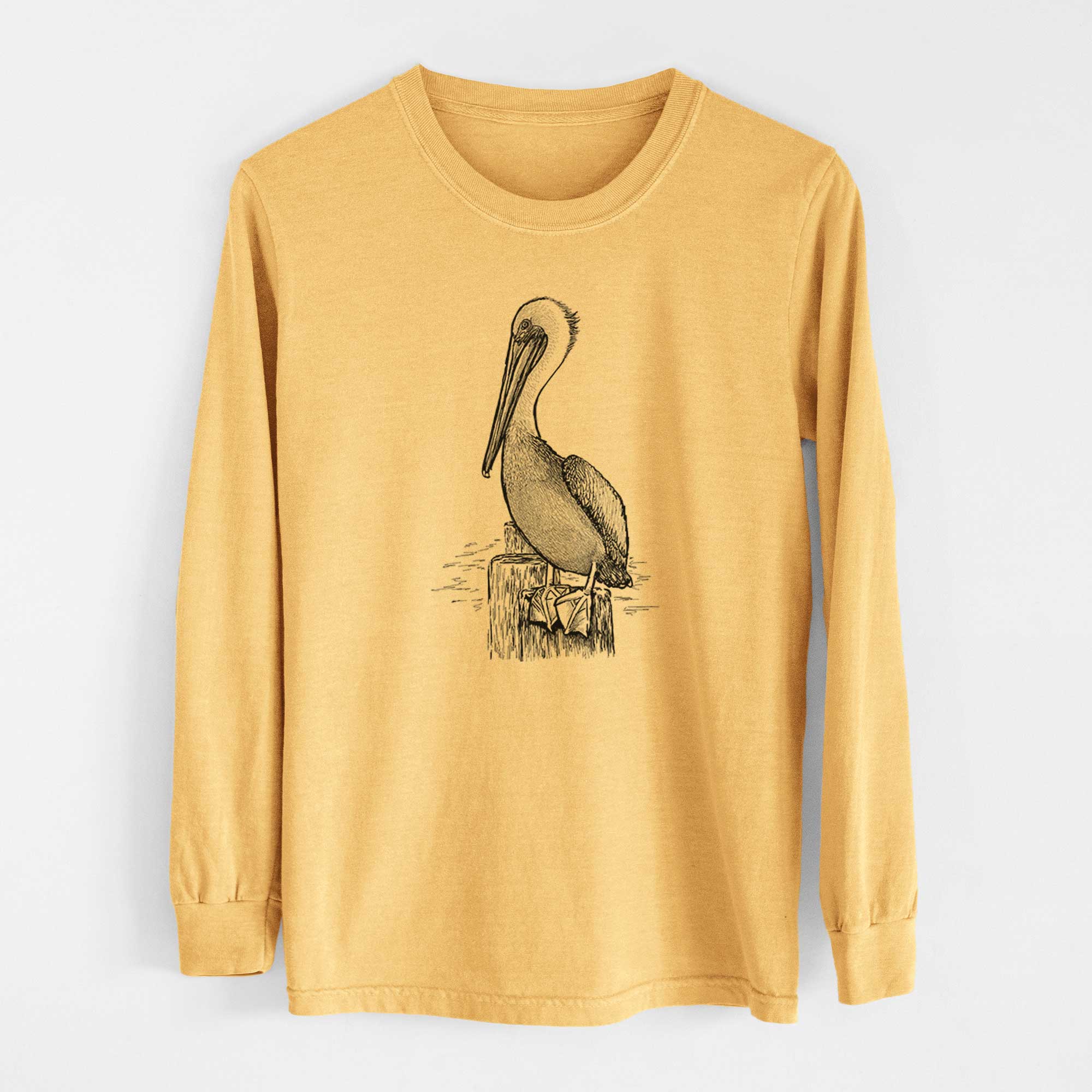 Because Tees - Wholesale Screen Printed T-Shirt - Unisex - Pelecanus occidentalis - Brown Pelican - Heavyweight 100% Cotton Long Sleeve4