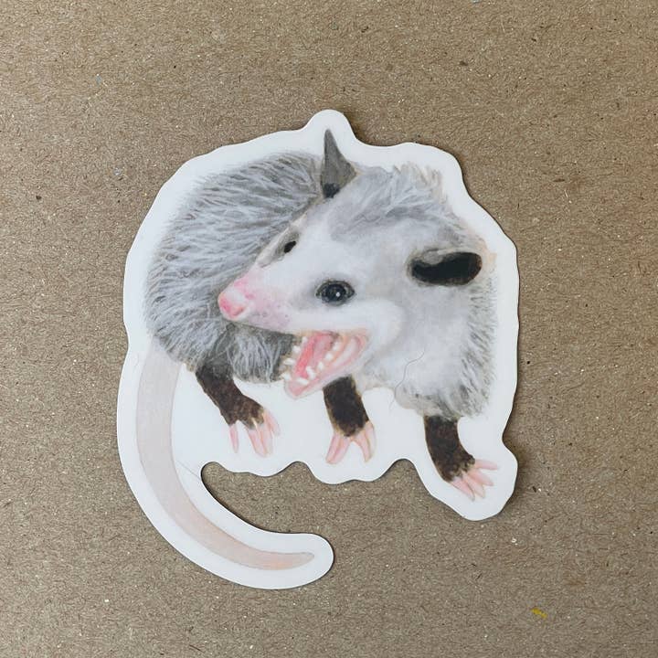 Autocollant en vinyle - Bébé opossum pour la vente par Amy Rose Moore Illustration