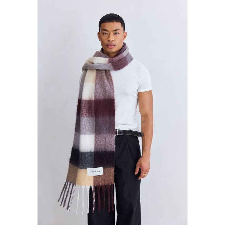 Arctic Fox & Co. - North America - Wholesale Scarf - Women's - The Reykjavik Scarf - 100% Recycled - Purple/Brown - FW256