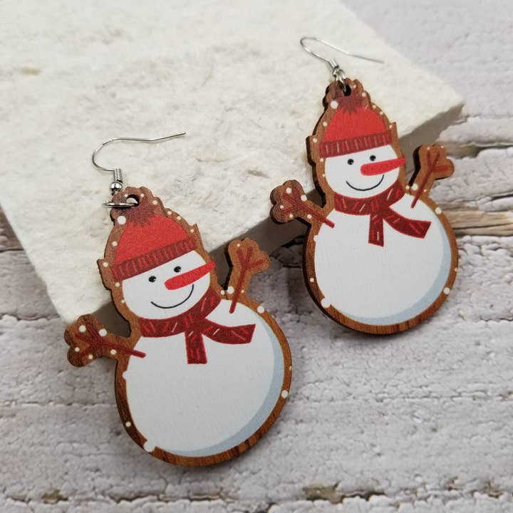 Treasure Wholesale - Wholesale Dangle Earrings - Christmas Themed Hollowed Drop Earrings