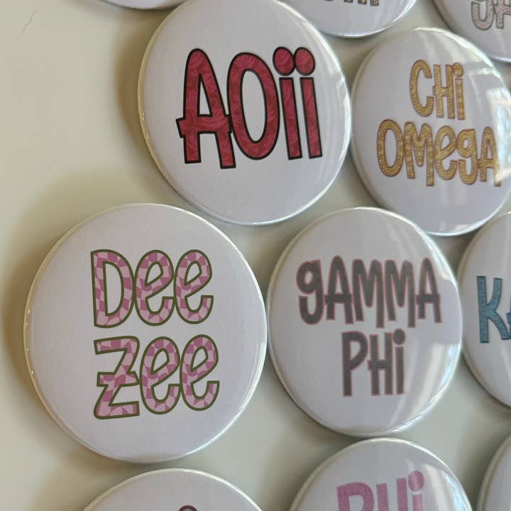 Buttongirl99 - Wholesale Lapel Pin/Button - Sorority 3" Button - White Filled4