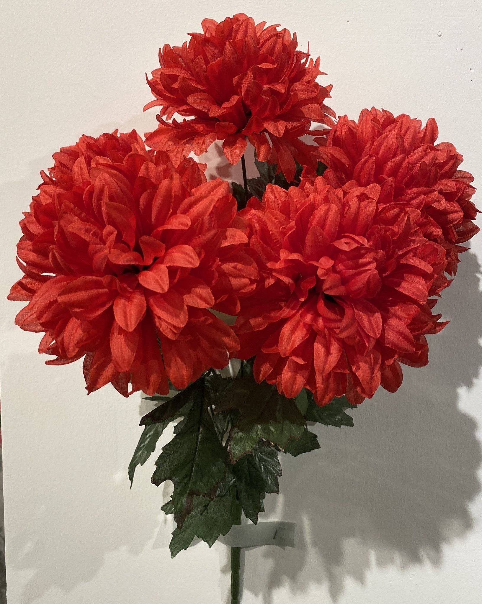 General Wholesale Inc - Wholesale Artificial Flowers - BALL MUM BUSH X5 RED - 474140
