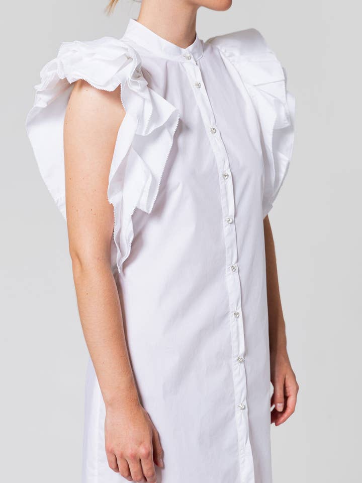 Hemdkleid mit Rüschenärmeln für den Großhandel von ANT WOMAN COLLECTION