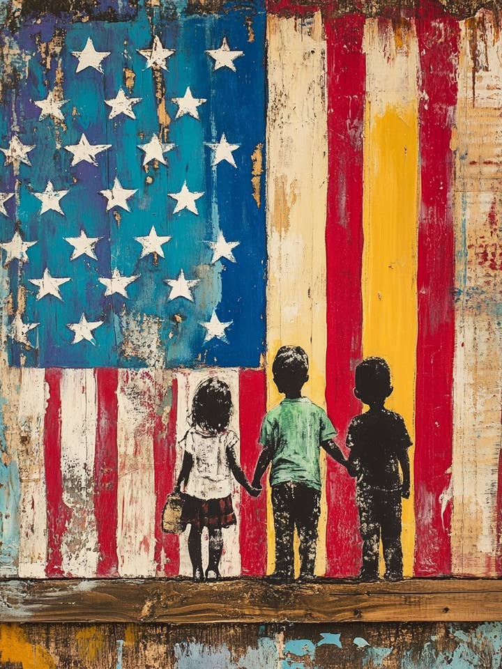 Kids - American USA Patriotic Wall Art Prints - 8"x10" Art Print for 11"x14" Frame for wholesale by Mowbi