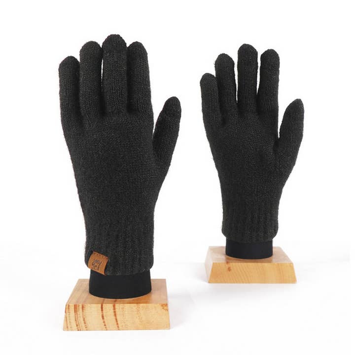 ACCITY - Wholesale Gloves - Unisex - KNITTED FLEECE PLAID TOUCH SCREEN WARM GLOVES_CWAG037130