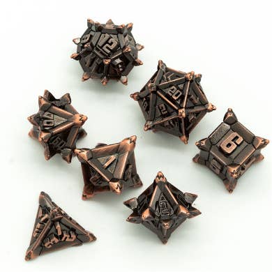Foam Brain Games - Wholesale Dice - Warrior's Flail: Copper - Metal RPG Dice Set