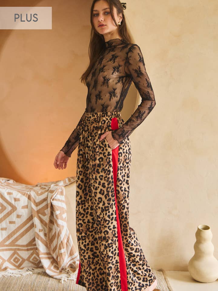 Plus Leopard Printed Pants for wholesale by Oddi