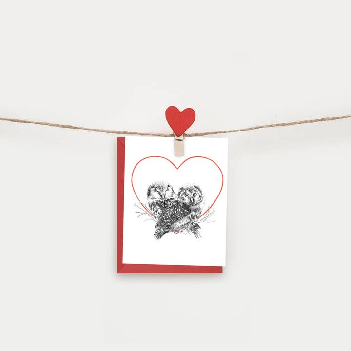 Cartão de felicitações do dia dos namorados das corujas apaixonadas por atacado de LE NID atelier