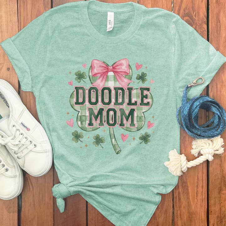 Puppy Jo - Wholesale Screen Printed T-Shirt - Women's - Coquette Clover Doodle Mom T-Shirt1