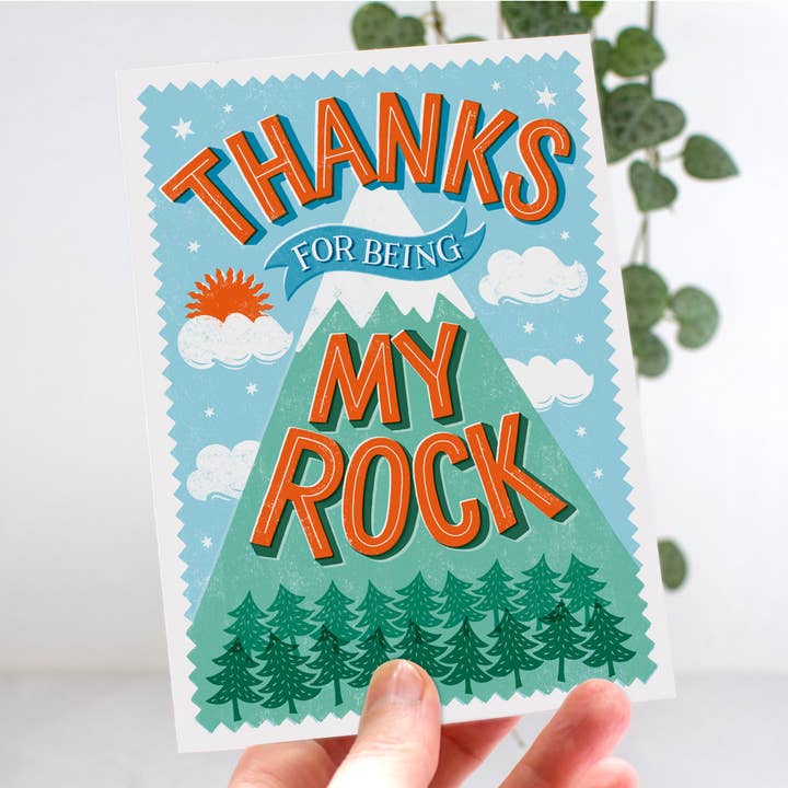 Alexandra Snowdon - Wholesale Thank You Card - Thanks For Being My Rock Card