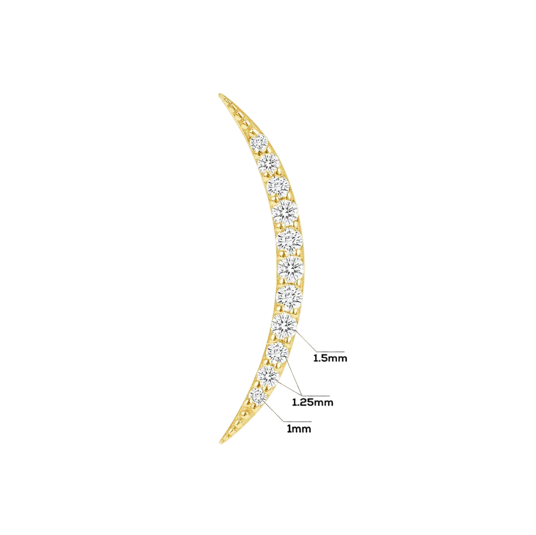 Piercing-zone - Wholesale Single Earring - Luna – 14K Gold Threadless/Threaded End3