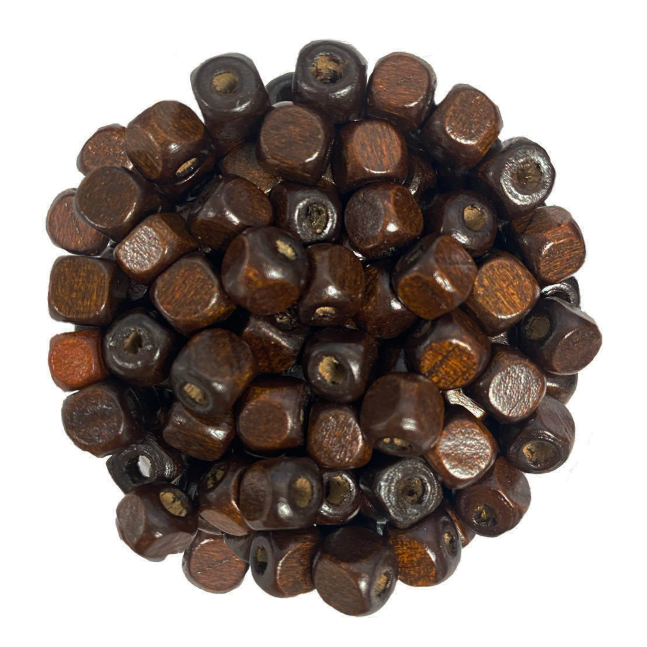 Angels Craft - Wholesale Beads - Rounded Square Wood Beads 7mm (2 colors available)0