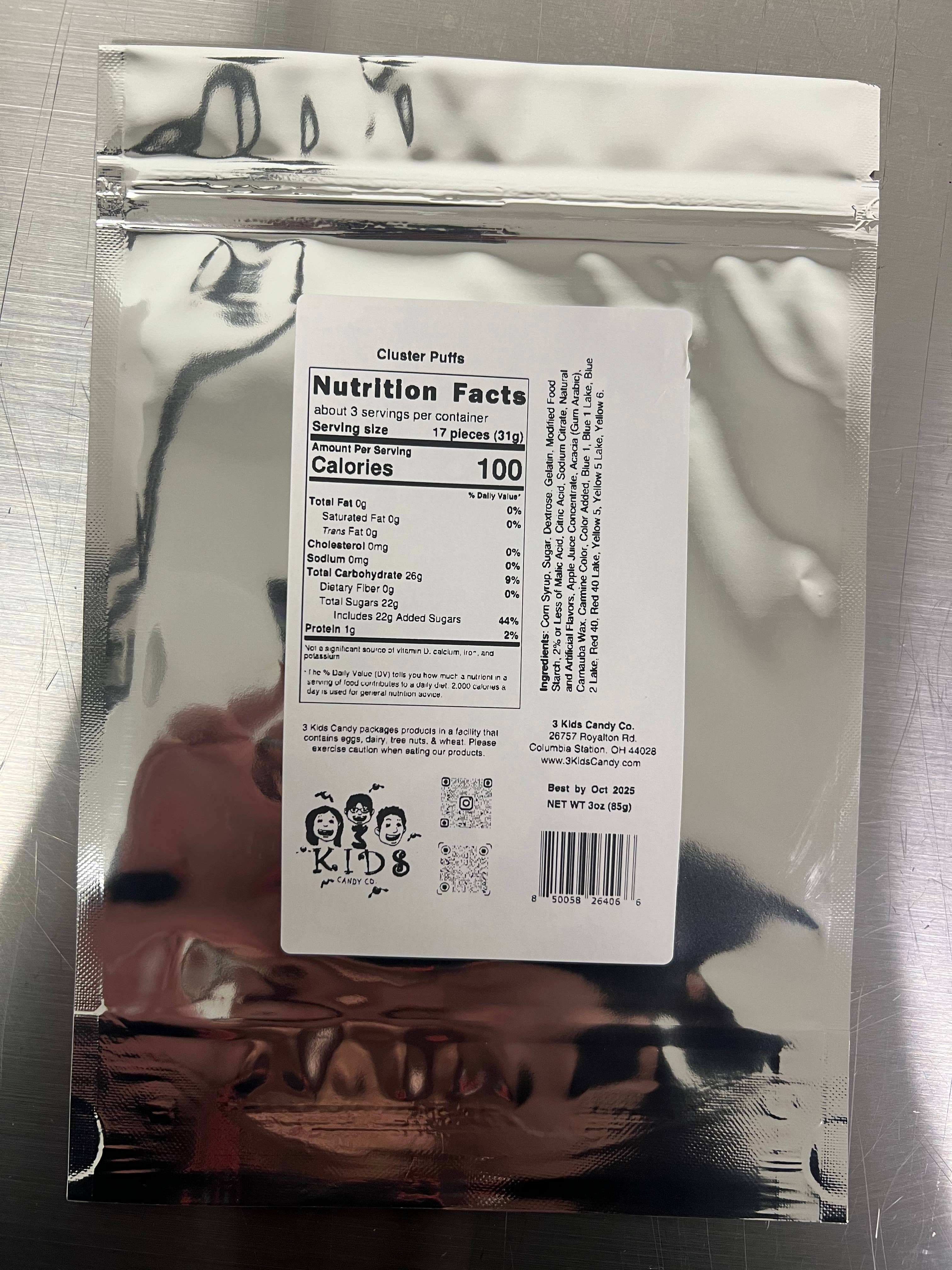 3 Kids Candy LLC - Wholesale Hard Candy - Freeze Dried Cluster Puffs 2