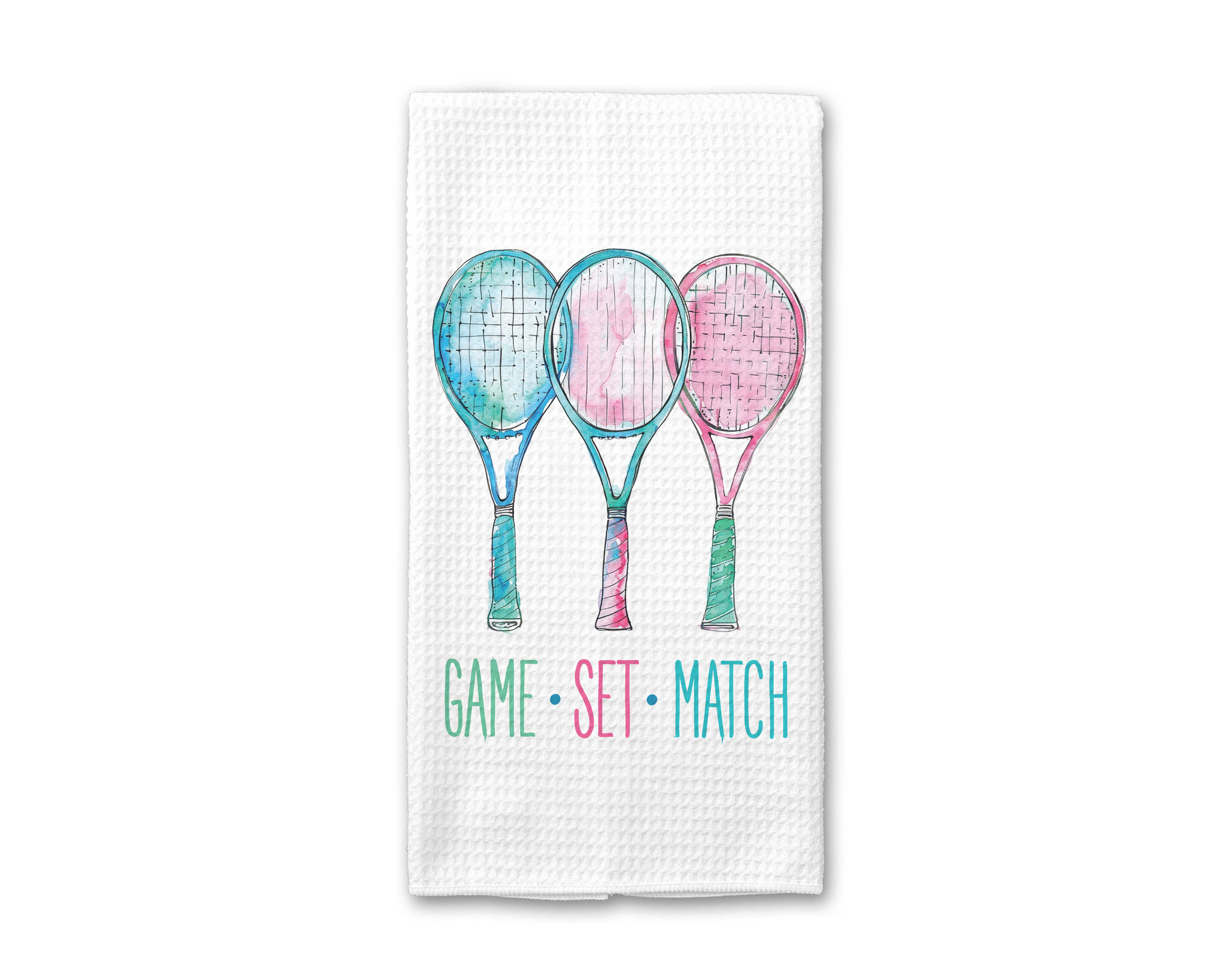 Canary Road - Wholesale Tea Towel - Game Set Match Tennis Towel, Tennis Kitchen Decor Racket
