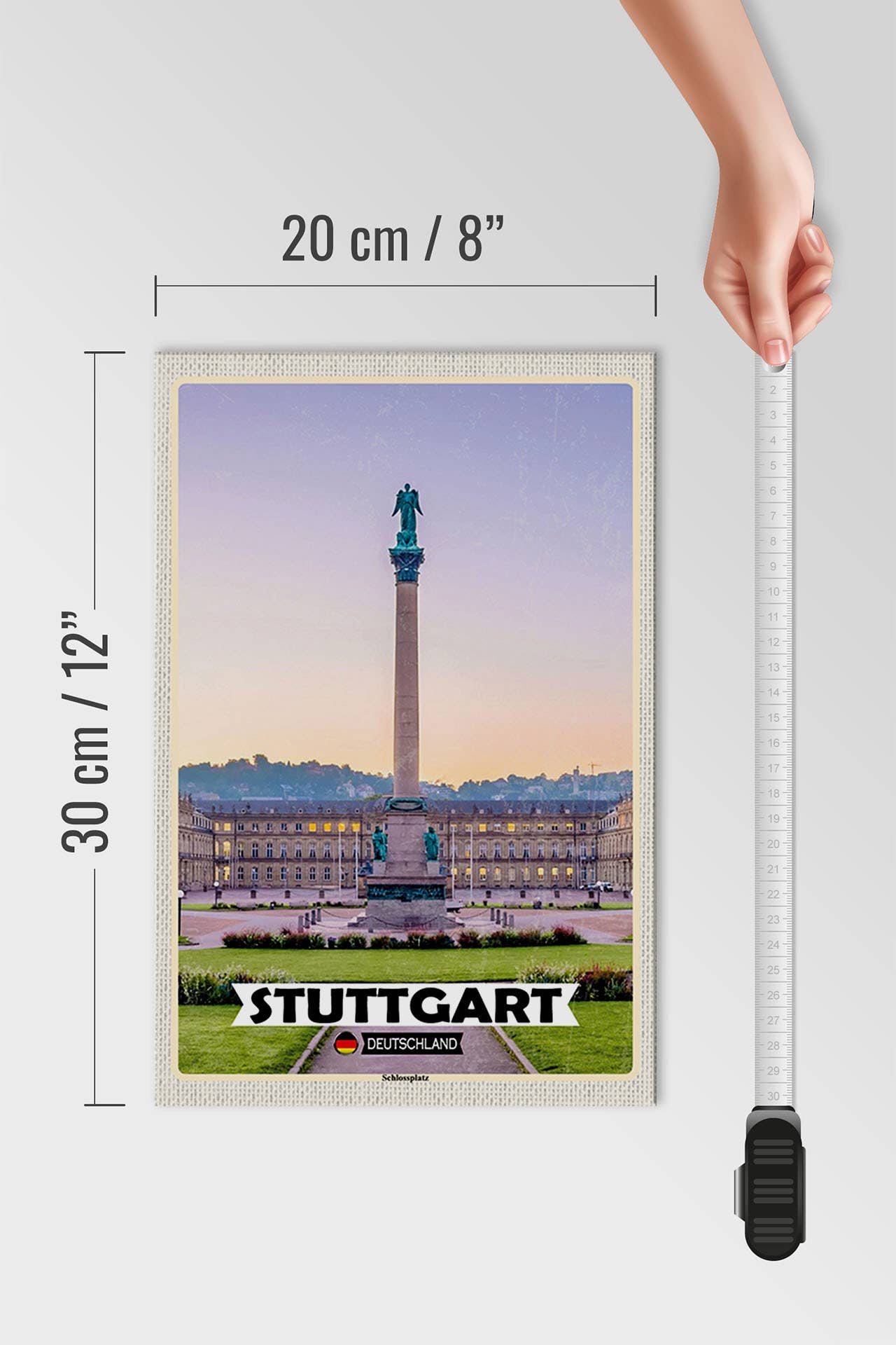 Femer - Wholesale Sign - Wooden sign cities Stuttgart Germany Schlossplatz 20x30cm3