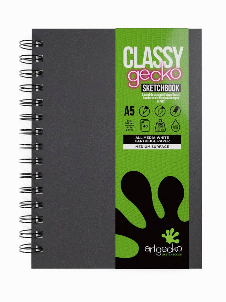Retrato A5 de caderno de desenho elegante para todas as mídias por atacado de Artgecko Sketch