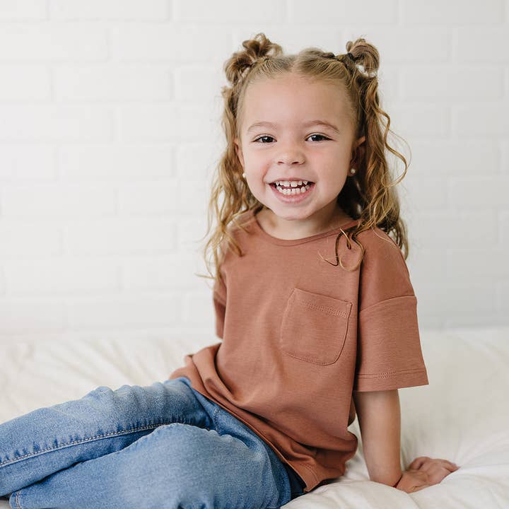 Organic T-Shirt in Chestnut for wholesale by Our Little Treasures