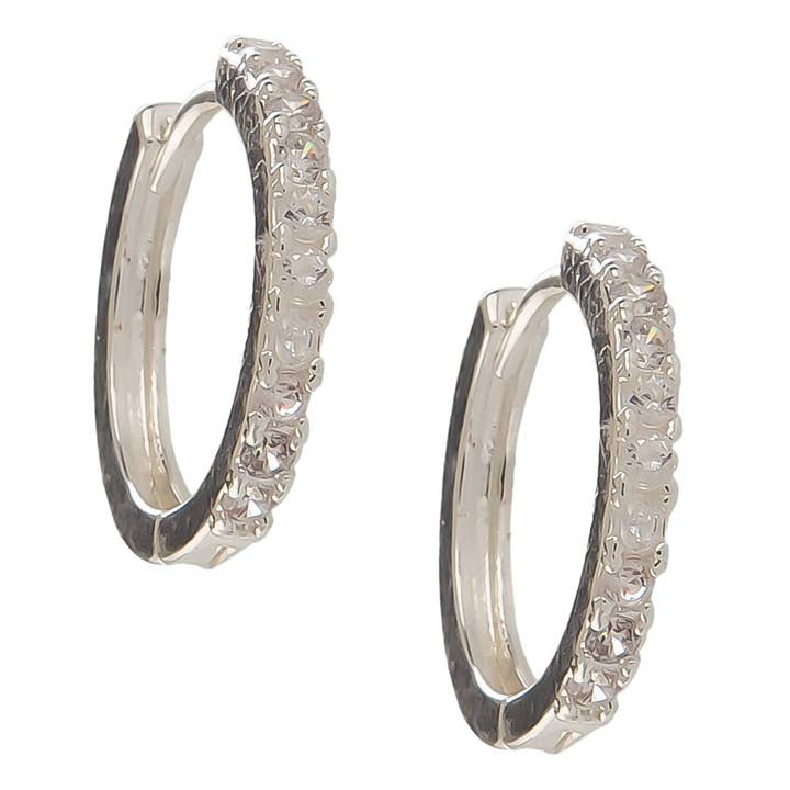 Boucle d'oreille Meriel en argent transparent pour la vente par Nora Norway
