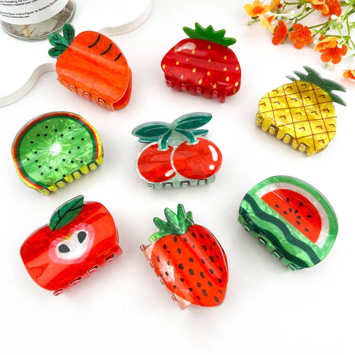 Pinza de Pelo con Estampado de Frutas Coloridas para venta al por mayor de mildstyles