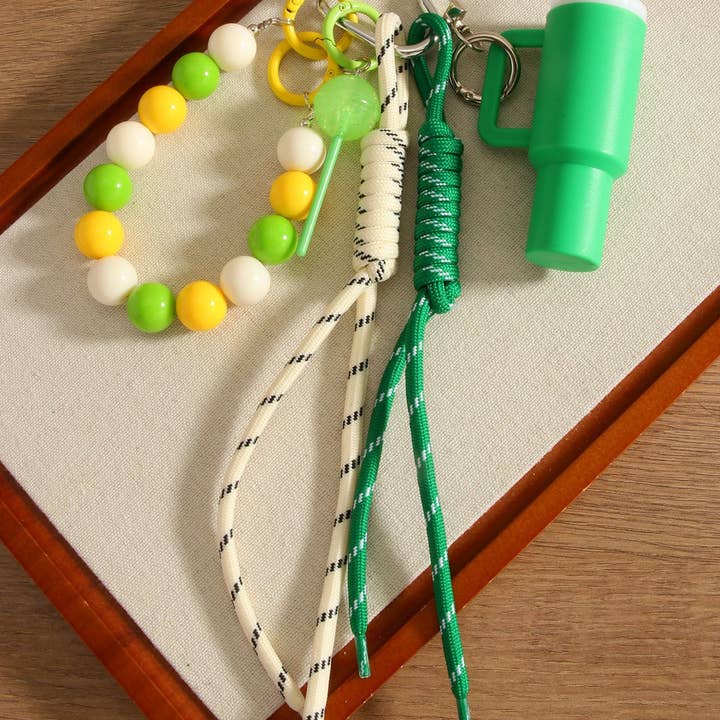 ACCITY - Wholesale Keychain - Women's - Cup Charm Keychain – Dual Strap & Beaded Design_CWMM75716