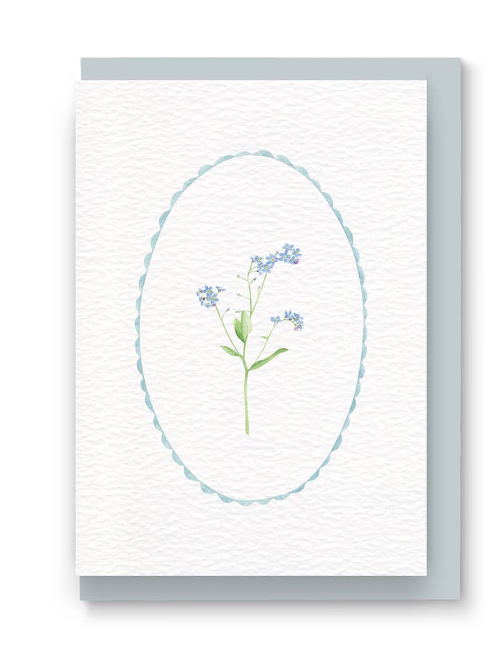 Botanical Forget me Not Card for wholesale by Kate Hall Design