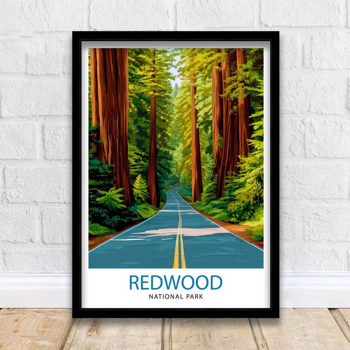 Redwood National Park California Travel Poster for wholesale by InkNPrintz