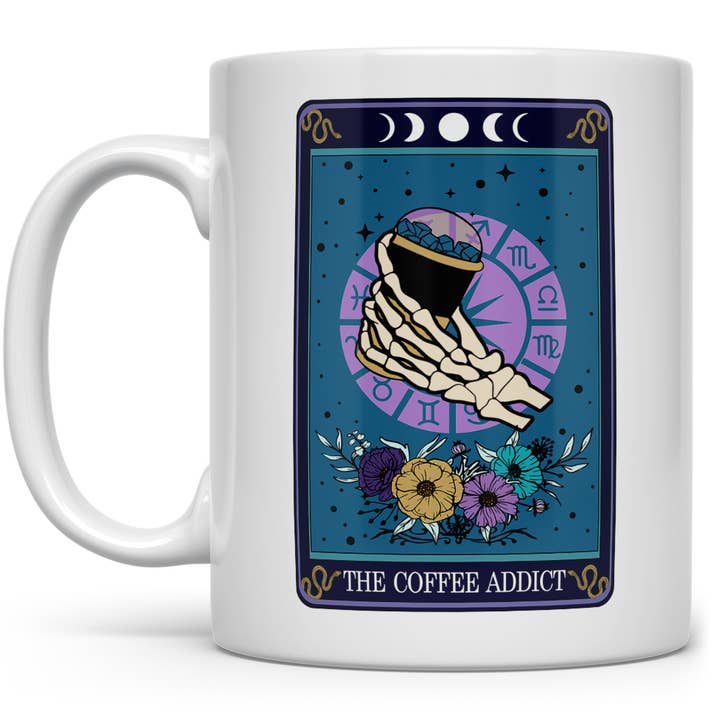 Loftipop - Wholesale Coffee Mug - The Coffee Addict Tarot Card Mug, Witchy Mystic Occult Gifts