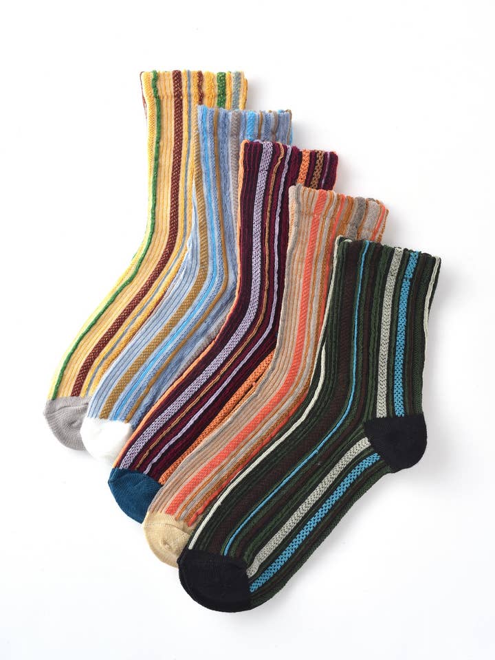 Funkyrel® Atzbranding Limited – Engroshandel Strømper - Dame – Rufia – Boheme strømper med farverige striber4