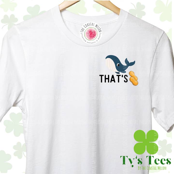 T-shirt imprimé Whale, That's Nuts pour la vente par The Coastal Melon