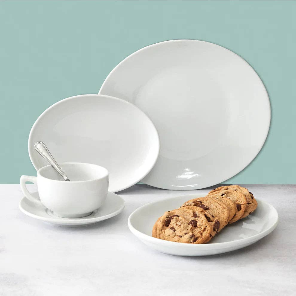 EcoQuality – wholesale Platter – OKP-105PL to OKP-95PL, 9.5"–13", White, Brechia Oval Coupe Porcelain Platters, Sold by Case5