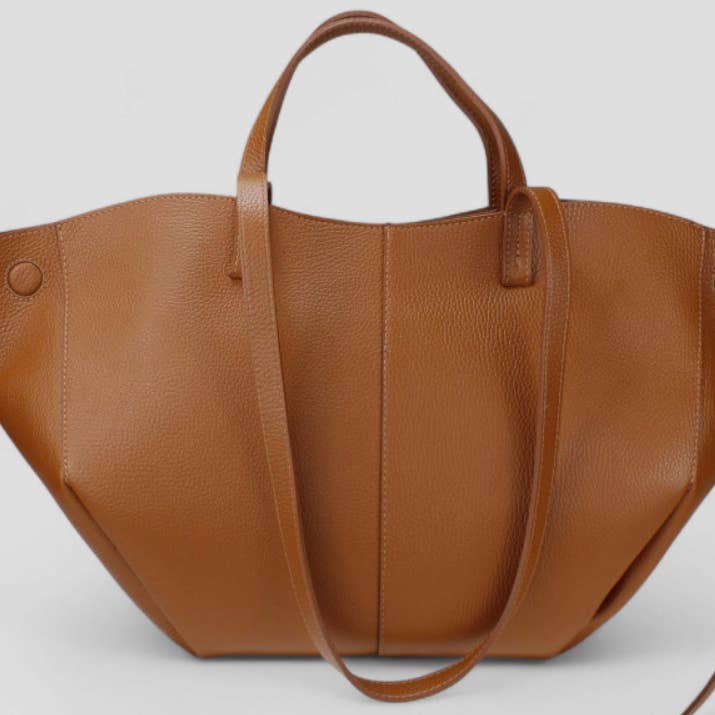 JIJOU CAPRI - Wholesale Weekender Bag - Women's - 041C Italian Leather Camel Travel Bag w/ Leather Pouch 2