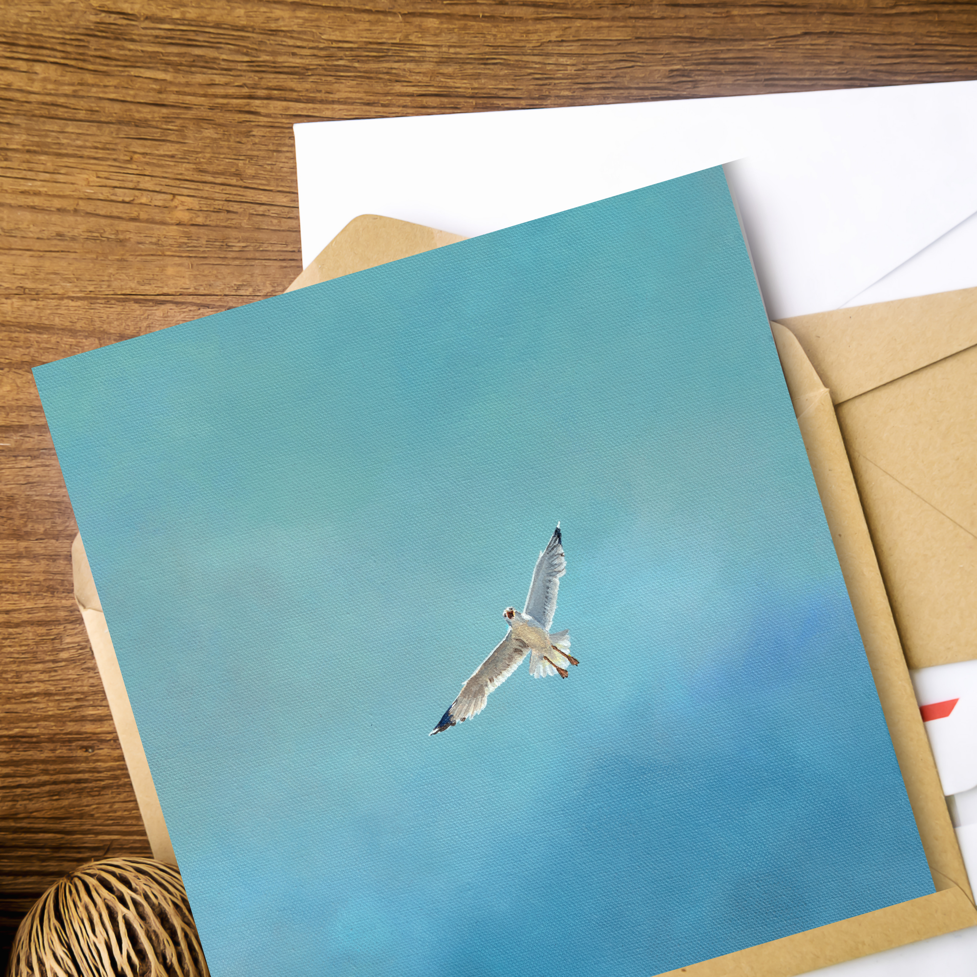 Portrait of Clouds - Wholesale Everyday Greeting Card - Seagull Greetings Card "Soar" - Luxury Textured Cardstock2