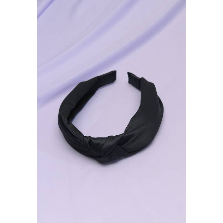 JOSSLYN by wall to wall - Wholesale Fashion Headband - Women's - WIDE KNOTTED SATIN HEADBAND | 40HB121