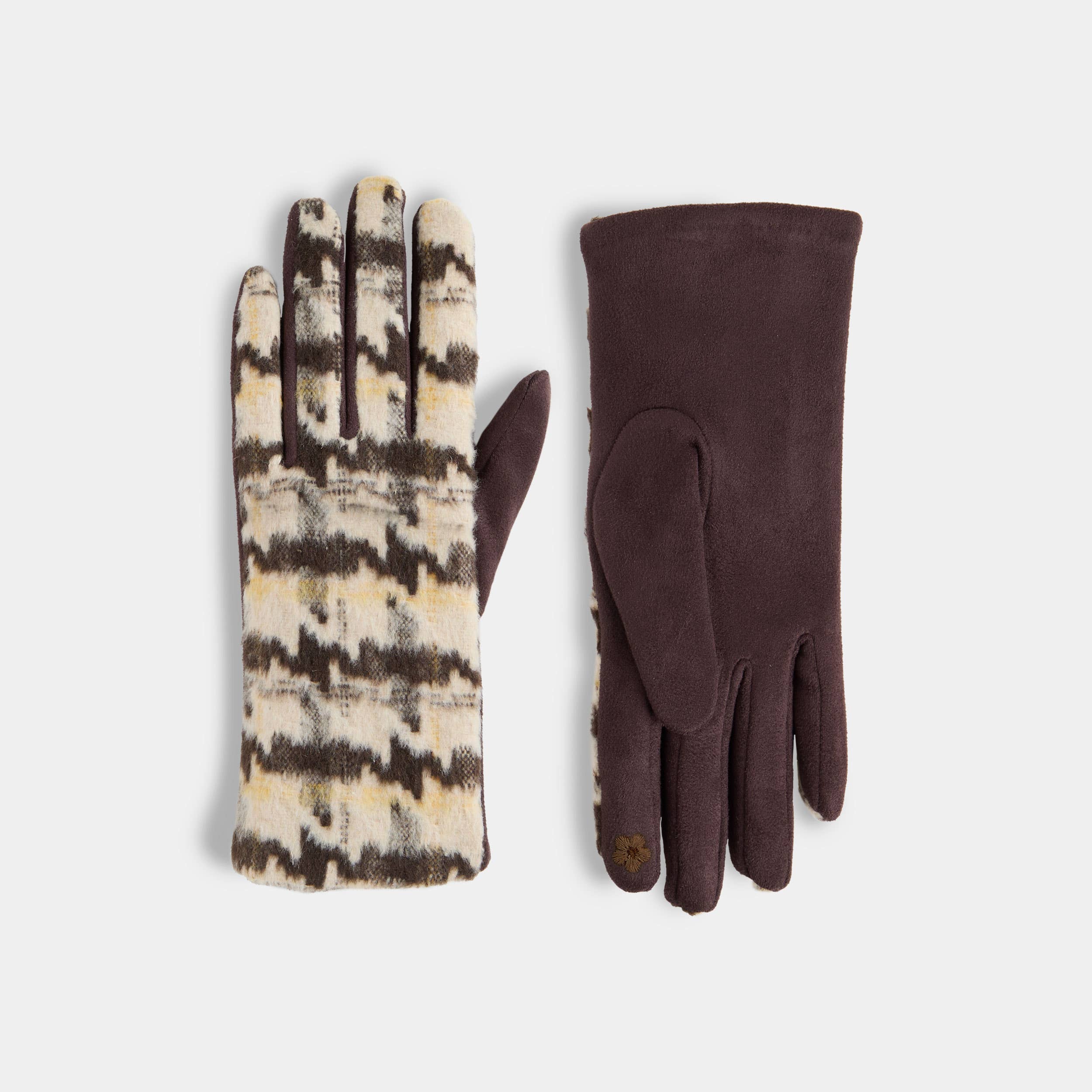 COCO + CARMEN - Vente Gants – femme - Gants à écran tactile pied-de-poule3