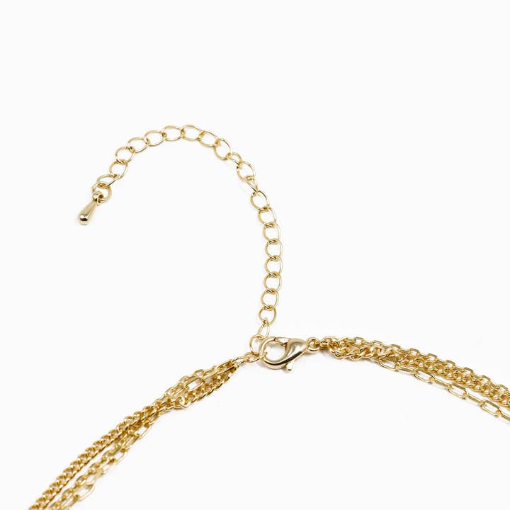 Sessori - Wholesale Link & Chain Necklace - Unique Triple Layered Chain Necklace