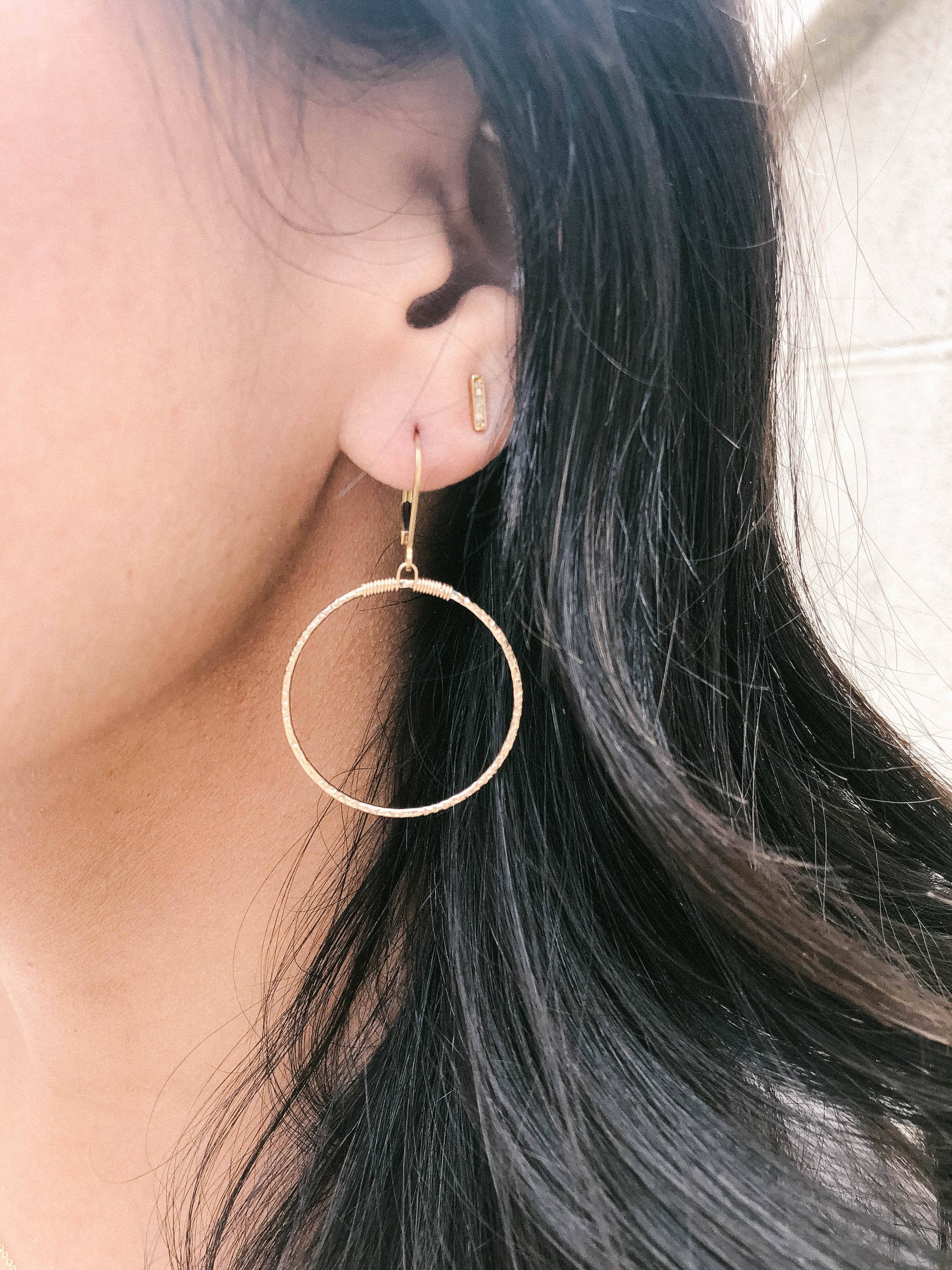 REMOVED BRAND - Wholesale Hoop Earrings - Medium Hammered Hoops1