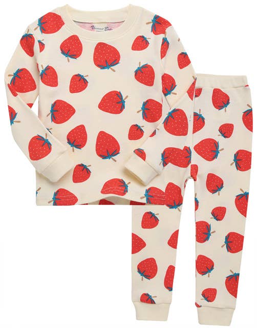 Red Berry Berry Cotton Long Sleeve PJs for wholesale on Faire0