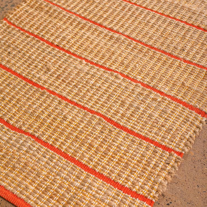 Ian Snow Ltd - Wholesale Runner Rug - Jute & Orange Stripe Runner Rug4